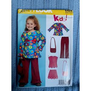 Simplicity sewing pattern  6424 girls tank top pant skirt